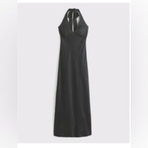 Elegant Black Halter Maxi Dress